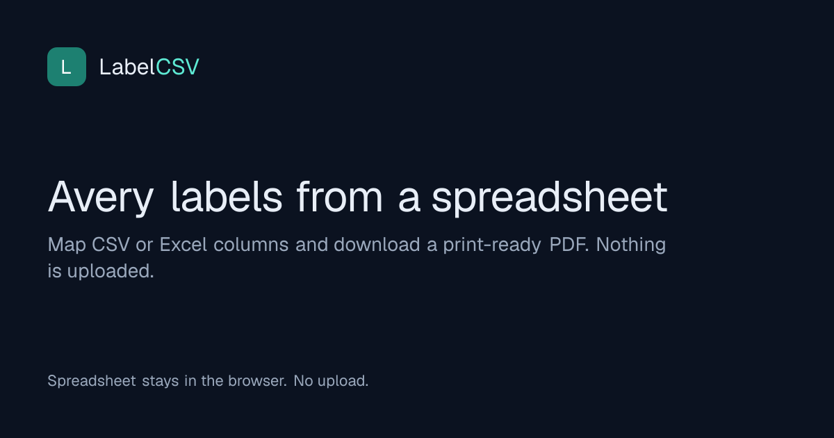 LabelCSV: Avery labels from a spreadsheet